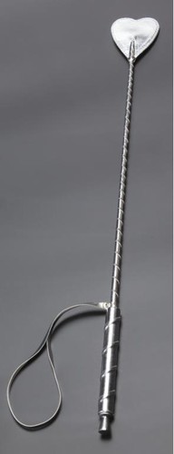Серебристый стек с наконечником-сердцем из искусственной кожи - 57 см, цвет серебряный - Sitabella (СК-Визит)
