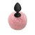 Черная анальная пробка с розовым пушистым хвостиком Fluffy, цвет розовый/черный - Lola Toys