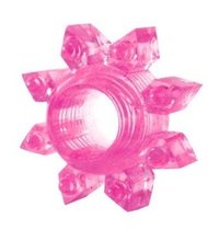 Розовое эрекционное кольцо Cockring star, цвет розовый - Bioritm