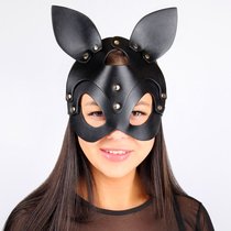 Черная маска с ушками и заклепками, цвет черный - Bioritm