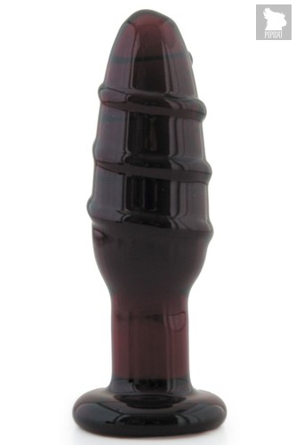 Стеклянная пробочка со спиралевидным рельефом - 11 см., цвет бордовый - Sexus