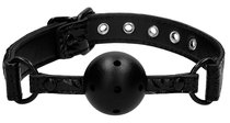 Черный кляп-шарик Breathable Luxury Ball Gag, цвет черный - Shots Media