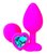 Розовая силиконовая пробка с голубым кристаллом-сердцем - 10,5 см., цвет голубой - Vandersex