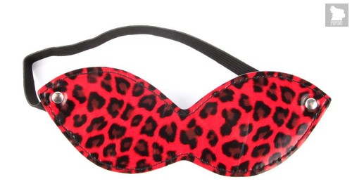 Красная маска на резиночке с леопардовыми пятнышками, цвет красный - Bioritm