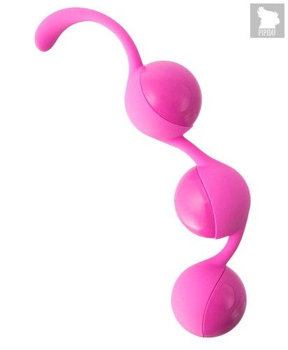 Розовые тройные вагинальные шарики из силикона DELISH BALLS, цвет розовый - Seven Creations
