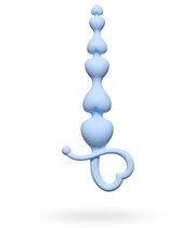Голубая анальная цепочка Begginers Beads - 18 см, цвет голубой - Lola Toys