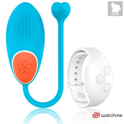 Голубое виброяйцо с белым пультом-часами Wearwatch Egg Wireless Watchme, цвет голубой - Dreamlove