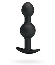 Чёрные силиконовые анальные шарики - 10,4 см - Baile