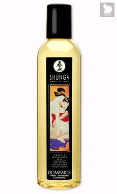 Массажное масло с ароматом клубники и шампанского Romance - 250 мл - Shunga Erotic Art