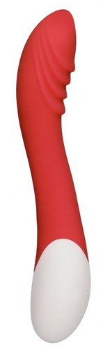Красный вибратор Frenzy с функцией нагрева - 20,8 см., цвет красный - Shots Media