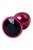 Красная анальная пробка с кристаллом черного цвета - 7,2 см., цвет черный - Toyfa