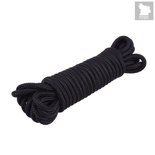 Хлопковая черная верёвка для любовных игр Mini Silk Rope - 10 м., цвет черный - Chisa