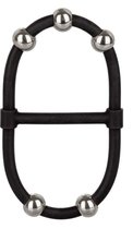 Черное эрекционное кольцо с бусинами Steel Beaded Dual Silicone Maximizer, цвет черный - California Exotic Novelties