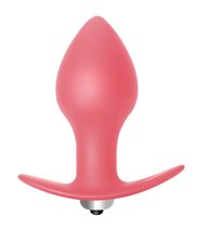 Розовая анальная вибропробка Bulb Anal Plug - 10 см., цвет розовый - Lola Toys