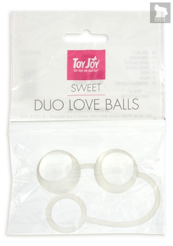 Стеклянные вагинальные шарики Duo Love Dalls на силиконовой сцепке, цвет прозрачный - Toy Joy