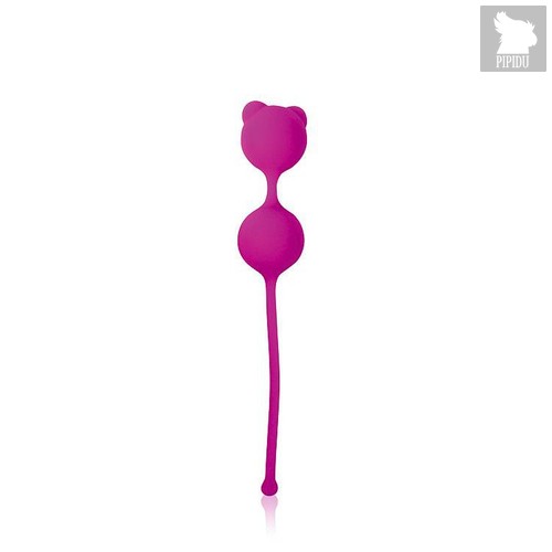 Ярко-розовые вагинальные шарики с ушками Cosmo, цвет розовый - Bioritm