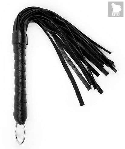 Черная плеть с рукоятью в оплетке - 28 см., цвет черный - Bior toys