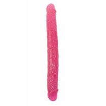 Розовый двухголовый гнущийся фаллоимитатор - 37,4 см, цвет розовый - Baile