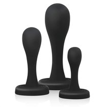 Набор из 3 анальных пробок Butt Kickers, цвет черный - EDC Wholesale