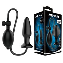 Анальная пробка с функцией увеличения размера Mr. Play Inflatable Anal Plug, цвет черный - Baile