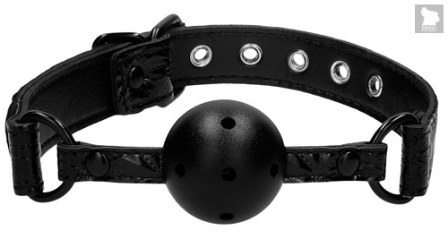 Черный кляп-шарик Breathable Luxury Ball Gag, цвет черный - Shots Media