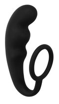 Эрекционное кольцо Mountain Range Anal Plug с анальным стимулятором, цвет черный - Lola Toys