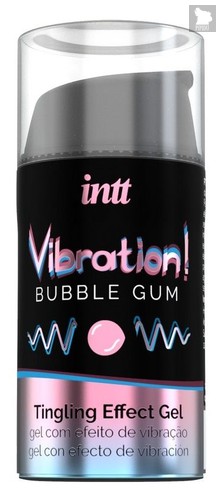 Жидкий интимный гель с эффектом вибрации Vibration! Bubble Gum - 15 мл. - INTT