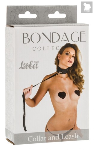 Ошейник Bondage Collection Collar and Leash One Size, цвет черный - Lola Toys