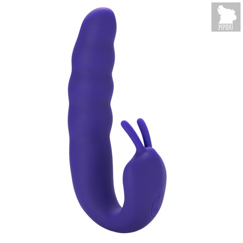 Вибратор Ribbed Dual Stimulator with Rolling Ball Purple183316PurpHW, цвет фиолетовый - Aphrodisia