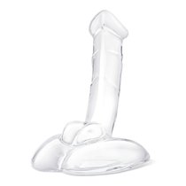 Стеклянный фаллоимитатор на подставке 7,5’’ Rideable Standing Glass Cock With Stability Base - 19 см., цвет прозрачный - Gläs