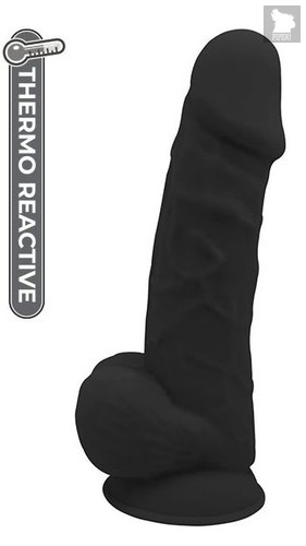 Черный фаллоимитатор на присоске DILDO 8.5INCH - 20 см., цвет черный - Dream toys