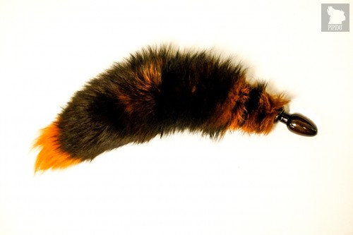 Анальная пробка с лисьим хвостом, 6 см, цвет оранжевый - Wild Lust