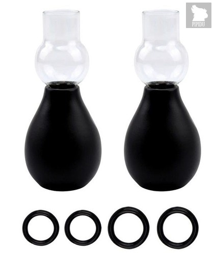 Вакуумные помпы на соски для женщин NIPPLE SUCKER SET, цвет черный - Dream toys